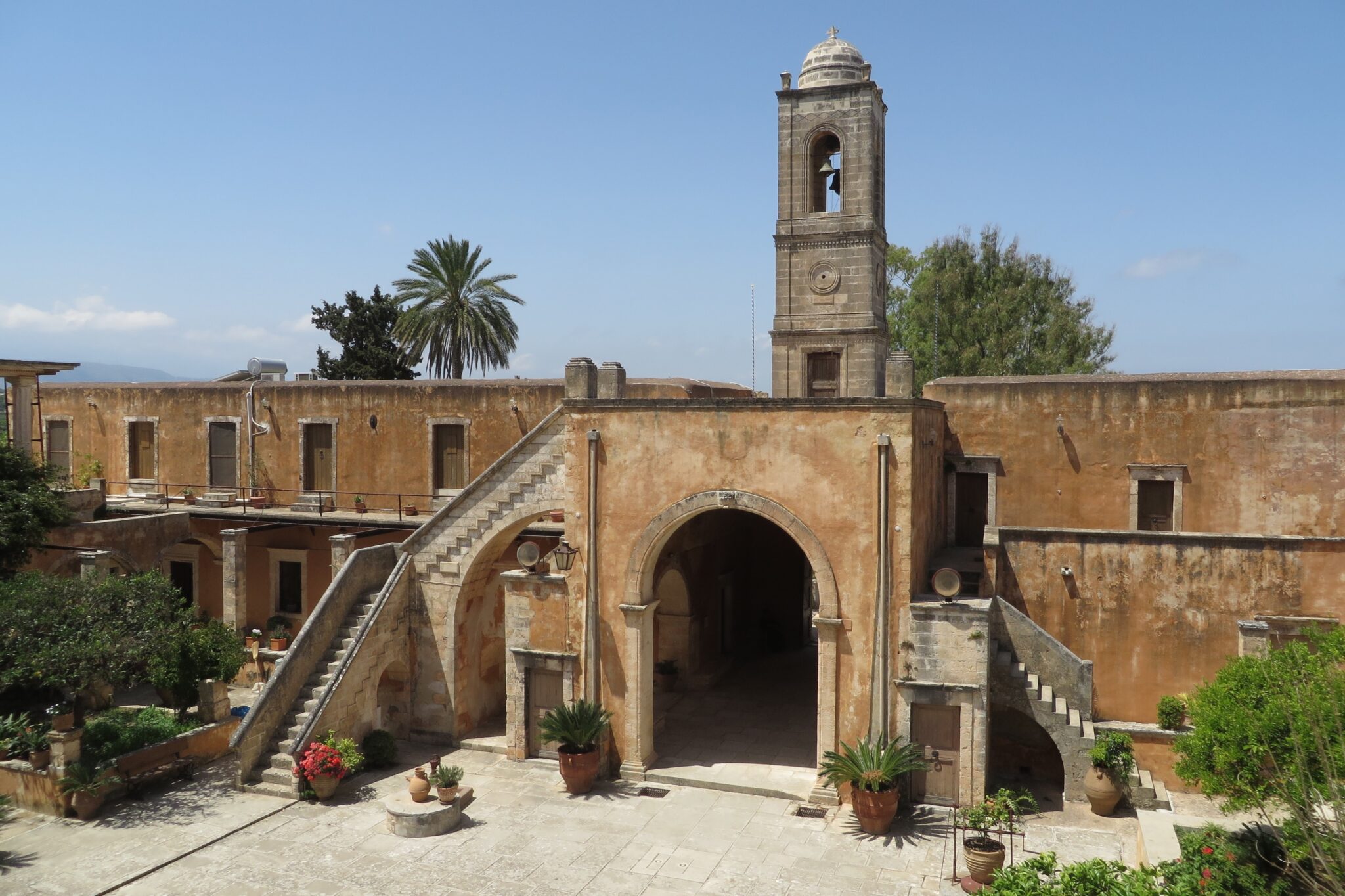 The entrance of Agia Triada Monastery as seen from the countryard