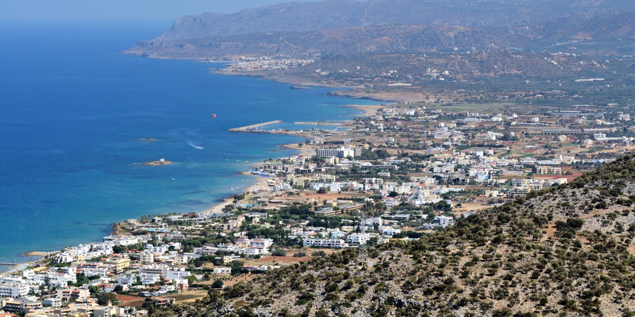 Malia Beach: Panoramic view of the Town of Malia