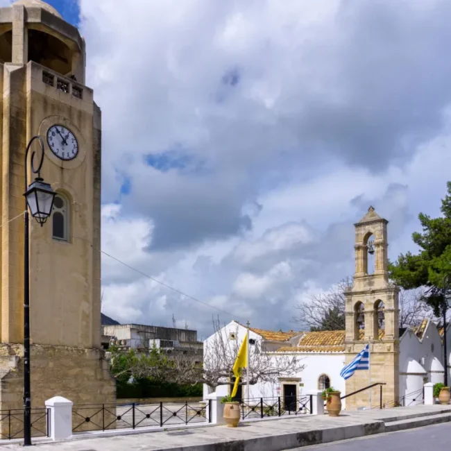 Archanes Village: Church and belltower