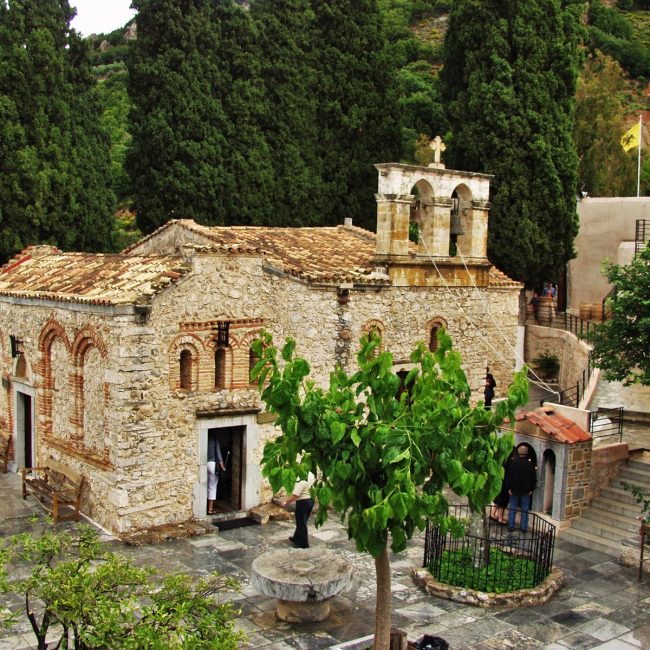 panagia kera monastery: courtyard