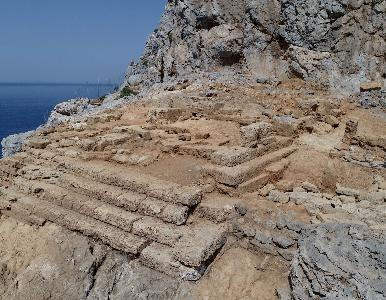 The remains of the temple of Demetra, the goddess of harvest, at the top of the acropolis of the ancient Falassarna