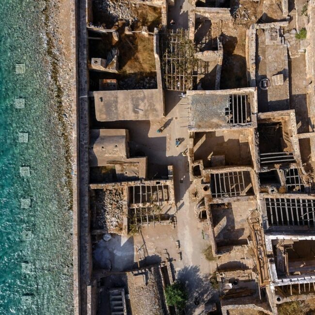 Spinalonga: Aerial view of the houses