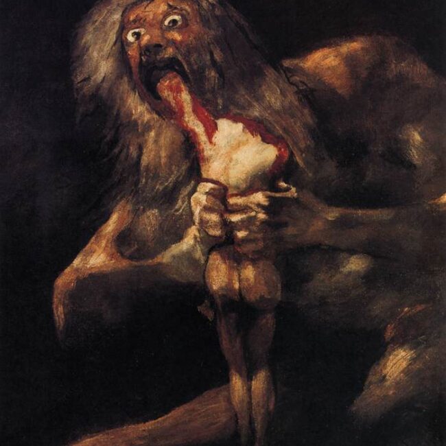 Mythology: Cronus devouring his children, art by Francisco Goya