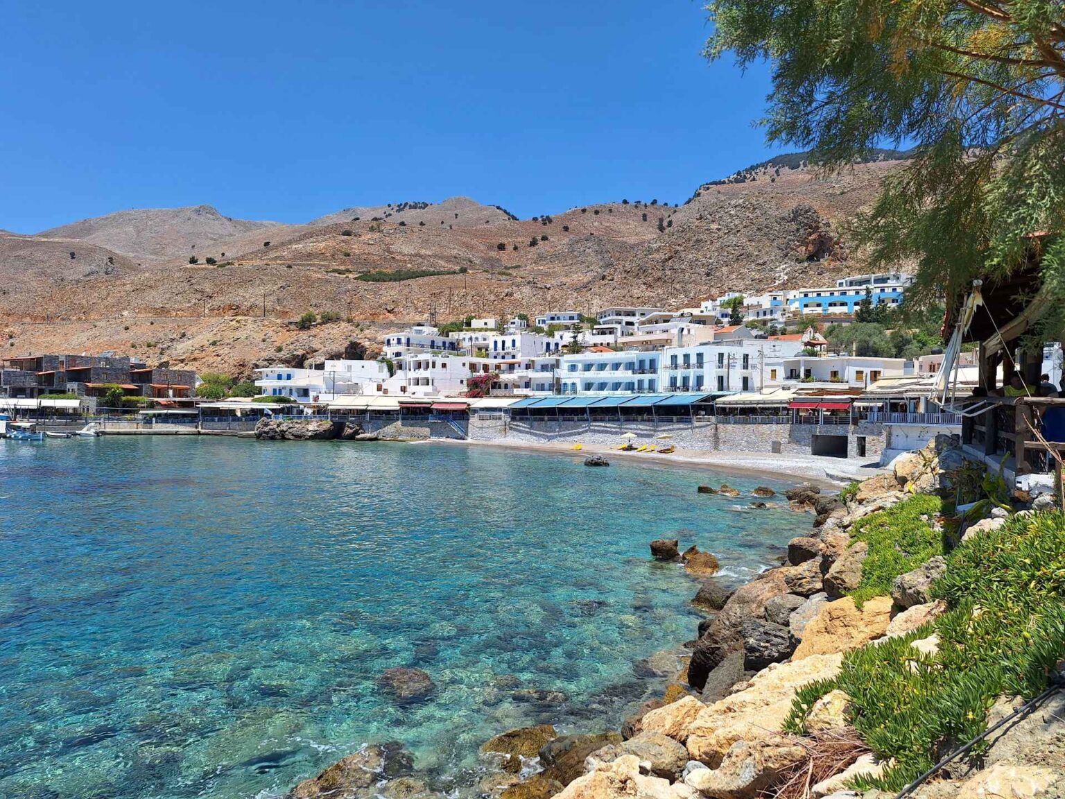 Chora Sfakion: Taverns by the crystal-clear water