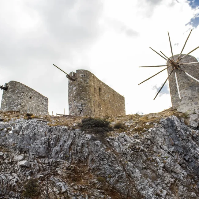 Lassithi Plateau: The windmills of Seli Ampelou Passage, the biggest windmill cluster in all of Greece