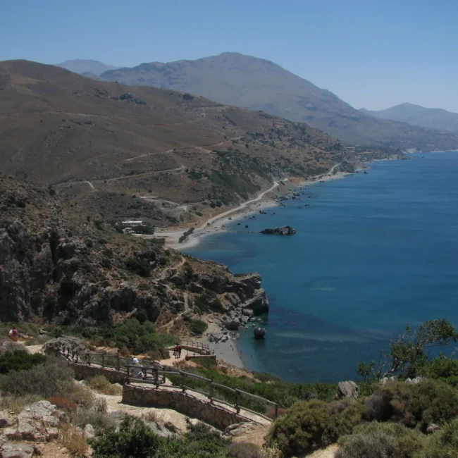 Preveli Beach: The west trail leading to the beach from the monastery