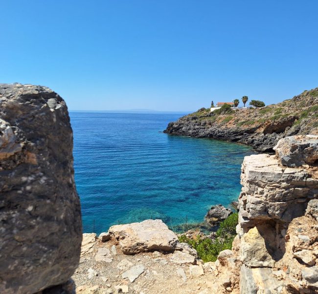 Loutro: The Venetian fort of Kastella and the chapel of Sotiras Christos in the background