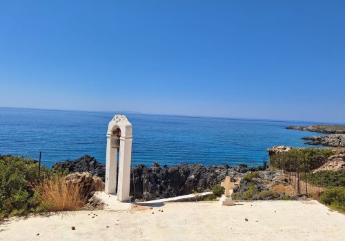 Loutro: The bell tower of the church of Saint Anthony