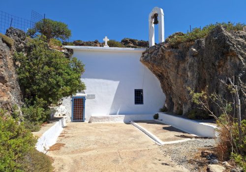 Loutro: The facade of the cavernous church of Saint Anthony